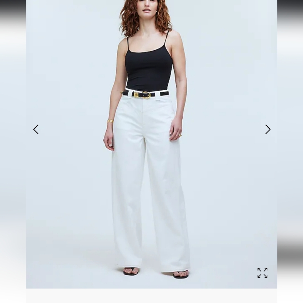 NWT Madewell curvy superwide white pants